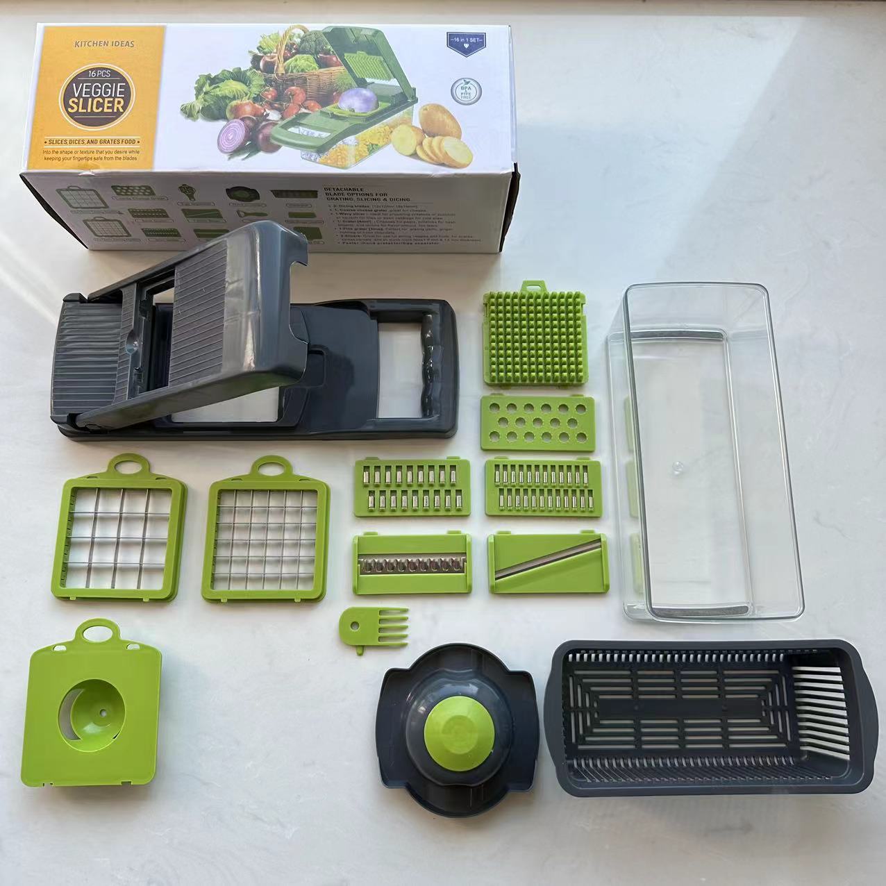 Multifunctional dicer, shredder, grater, slicer