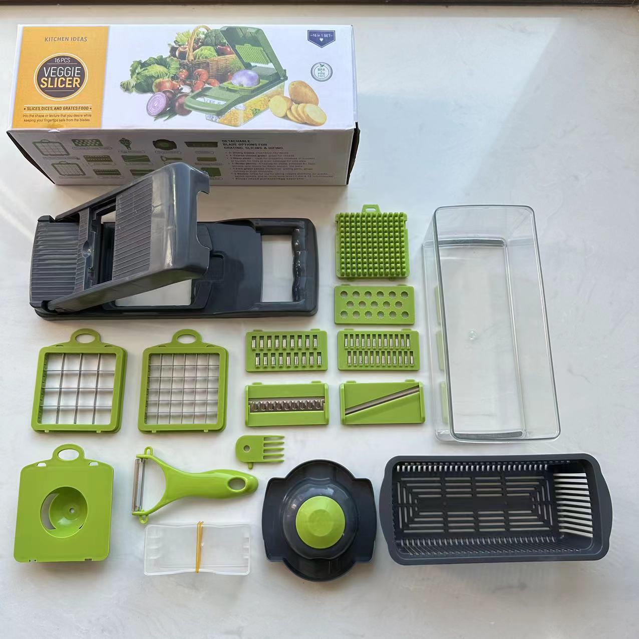 Multifunctional dicer, shredder, grater, slicer