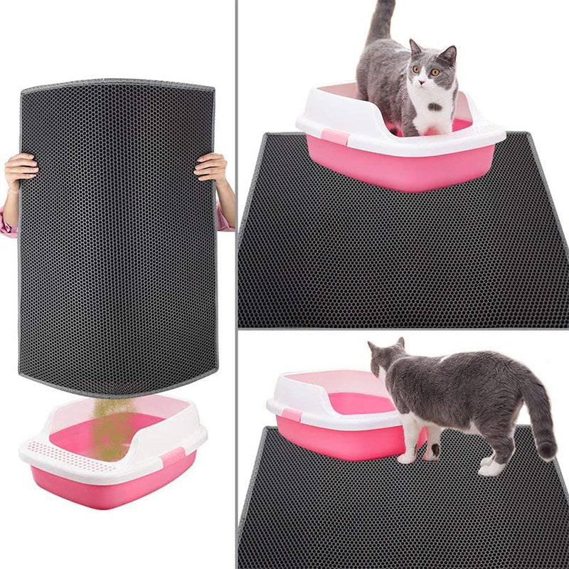 Two-sided cat litter mat