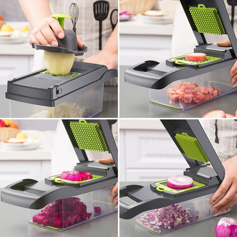 Multifunctional dicer, shredder, grater, slicer